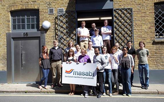 The Masabi team outside the new office