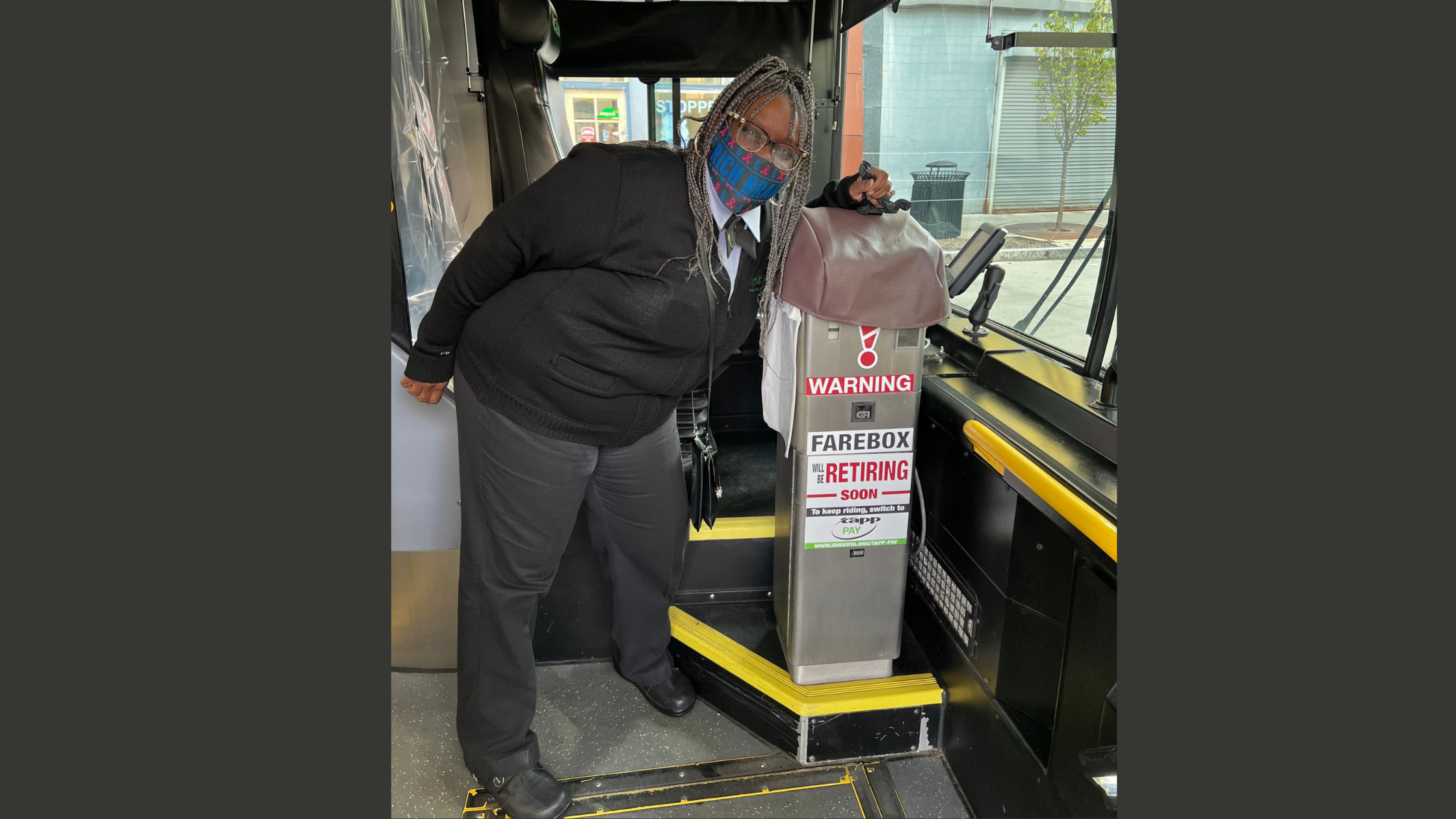 removing a farebox from a bus in dayton