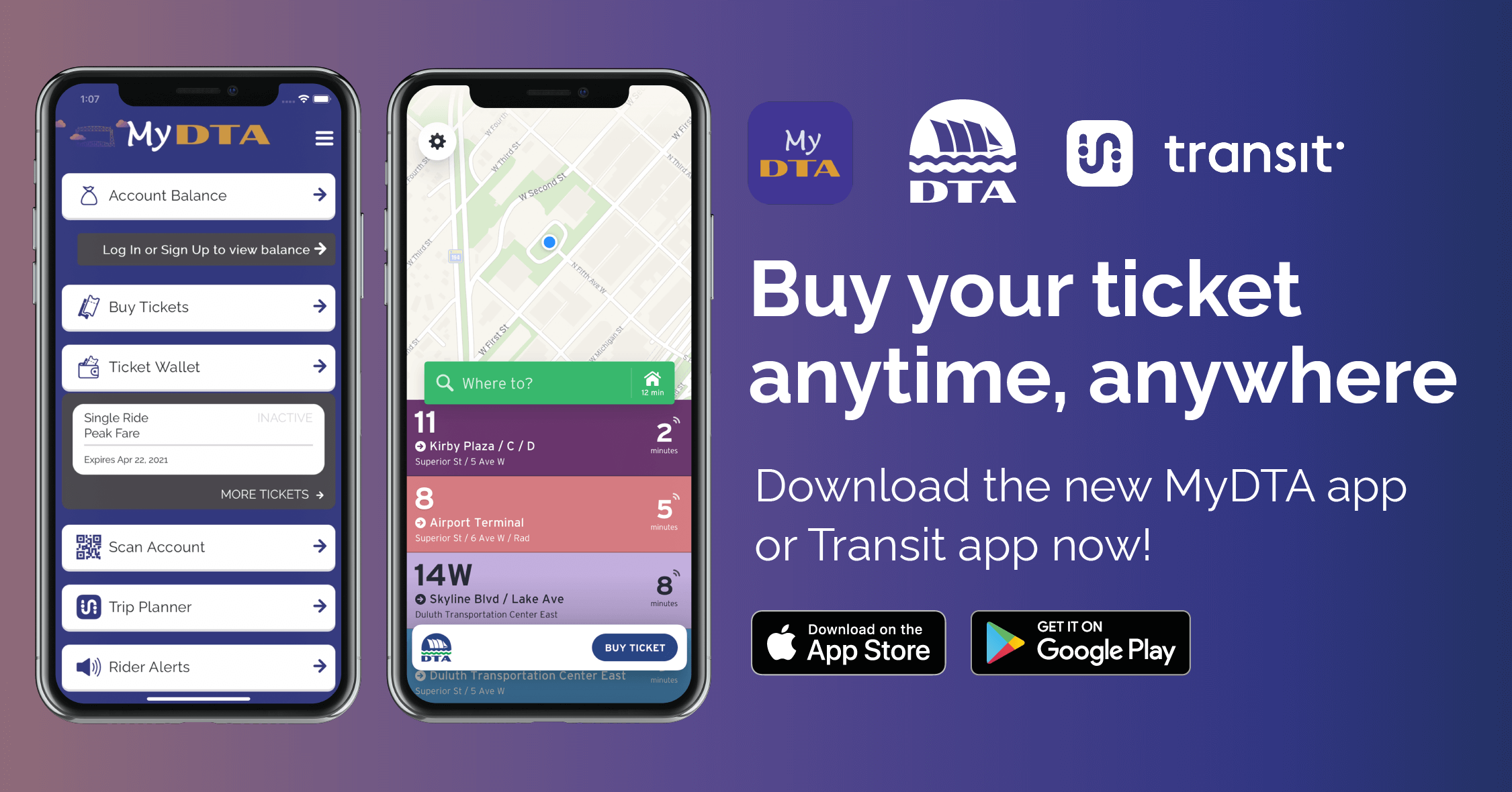 Duluth Transit Authority, Masabi, Transit app Launch MyDTA Fare Payment ...